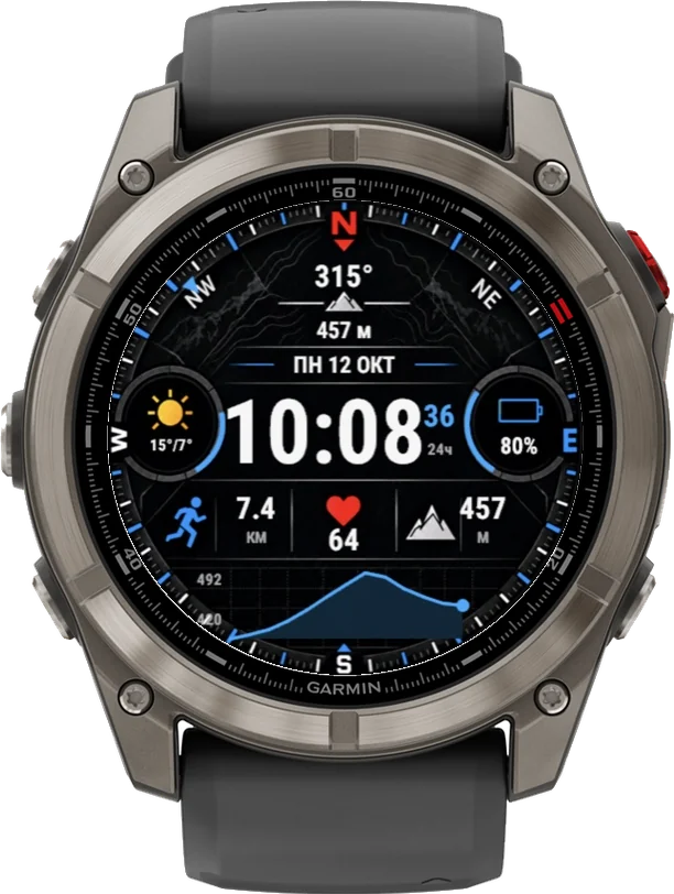 Циферблат АЗИМУТ на Garmin fēnix 8 Pro 47/51mm