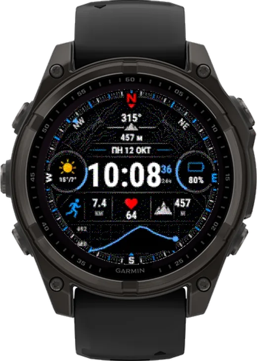 Циферблат АЗИМУТ для Garmin fēnix 8 Solar 47mm
