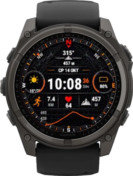 Циферблат АЗИМУТ для Garmin fēnix 8 Solar 51mm