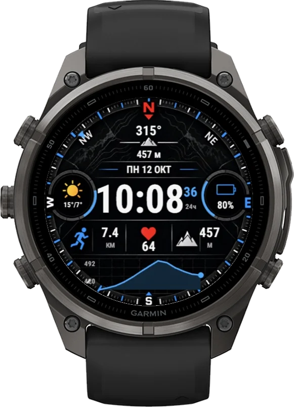 Циферблат АЗИМУТ на Garmin fēnix 9 Pro 47mm