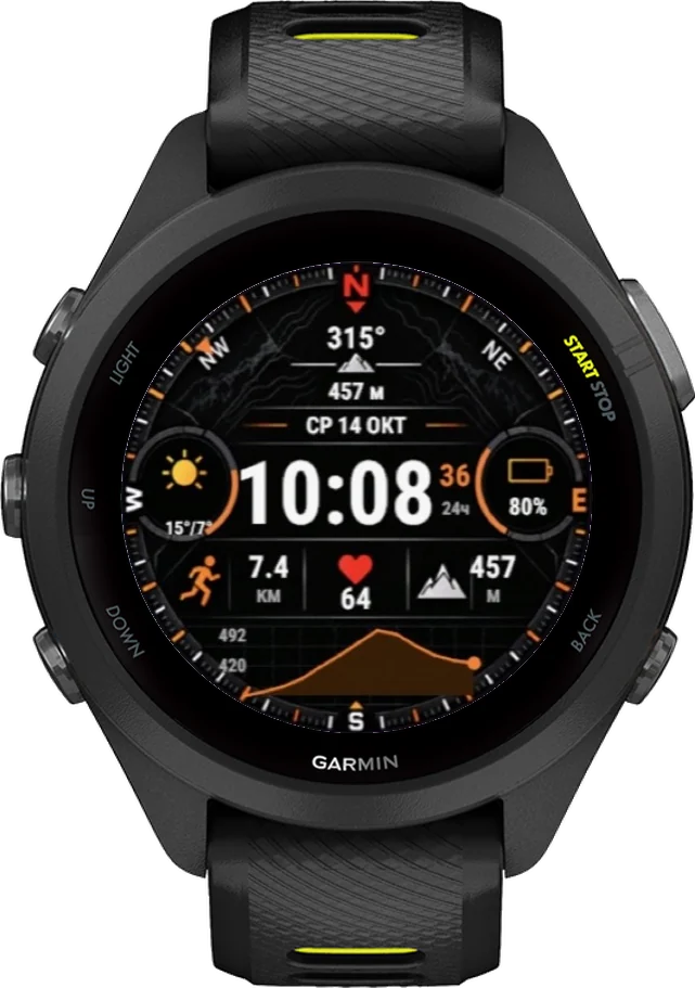 Циферблат АЗИМУТ на Garmin Forerunner 265S