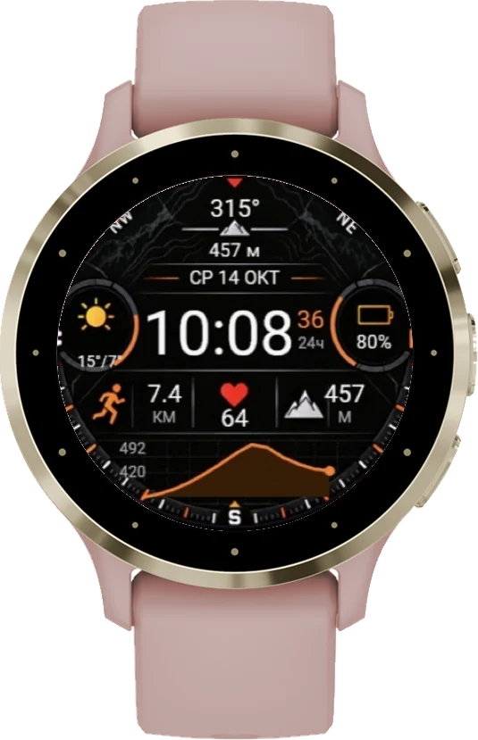 Циферблат АЗИМУТ на Garmin Venu 3S