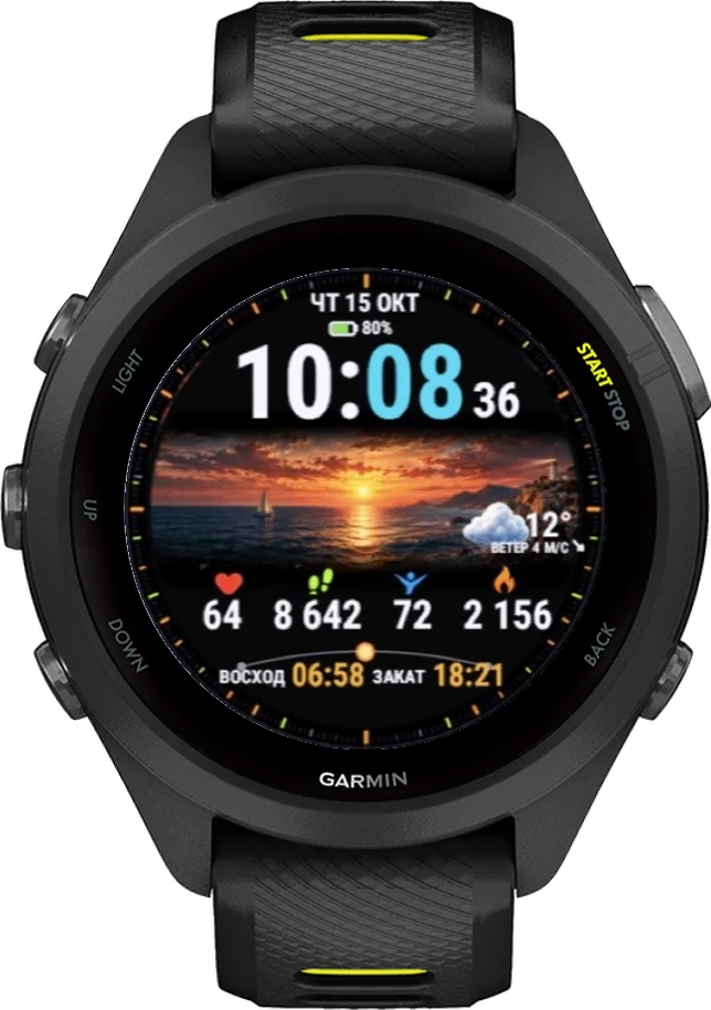 Циферблат БЕРЕГ на Garmin Forerunner 265S