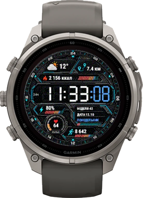 Циферблат ЦИФРА на Garmin fēnix 9 Pro Solar 47mm
