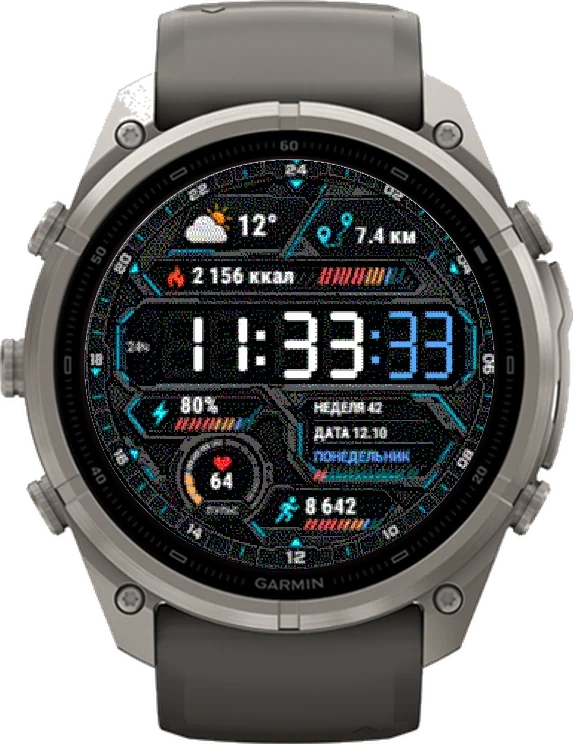 Циферблат ЦИФРА на Garmin fēnix 9 Pro Solar 51mm