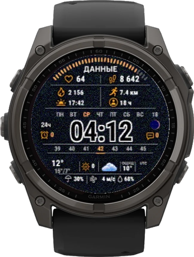 Циферблат ДАННЫЕ на Garmin fēnix 8 Solar 51mm