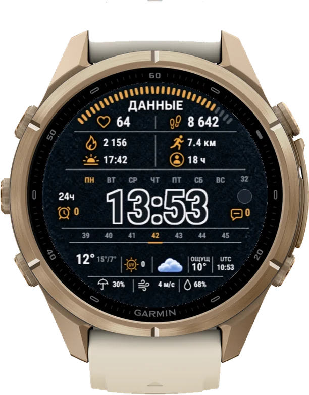 Циферблат ДАННЫЕ на Garmin fēnix 9 Pro 43mm