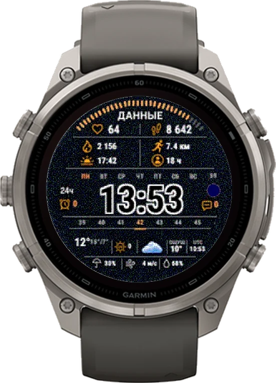 Циферблат ДАННЫЕ на Garmin fēnix 9 Pro Solar 47mm