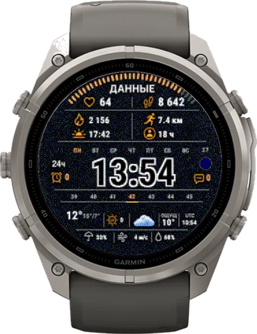 Циферблат ДАННЫЕ для Garmin fēnix 9 Pro Solar 51mm