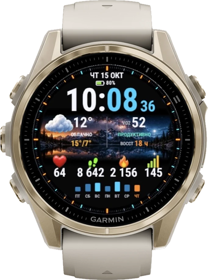 Циферблат ДВА ОКНА на Garmin fēnix 8 43mm