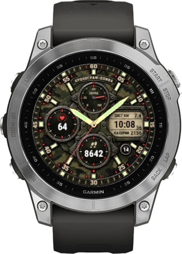 Циферблат ХРОНОГРАФ-ОЛИВА на Garmin fēnix 7 47mm