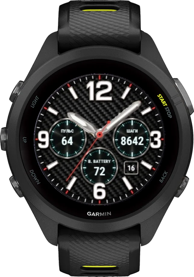 Циферблат КАРБОН на Garmin Forerunner 265S