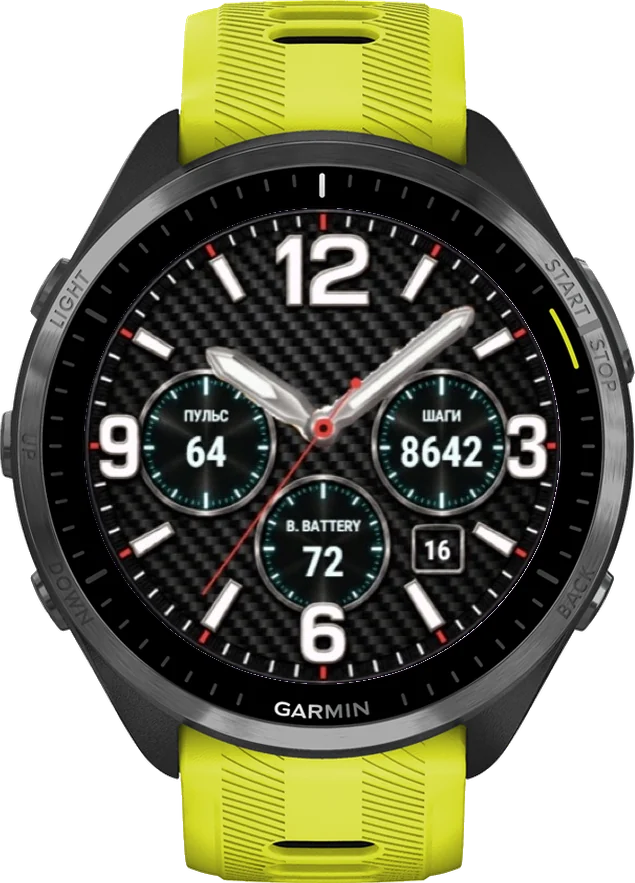 Циферблат КАРБОН на Garmin Forerunner 965