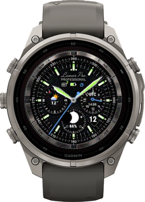 Циферблат ЛУНА на Garmin fēnix 9 Pro Solar 47mm