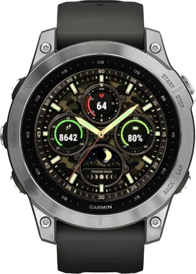 Циферблат ЛУНА-ПОЛЕ на Garmin fēnix 7 47mm