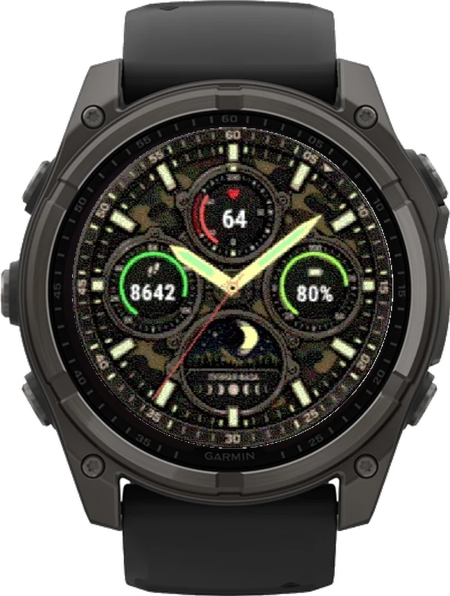Циферблат ЛУНА-ПОЛЕ на Garmin fēnix 8 Solar 51mm