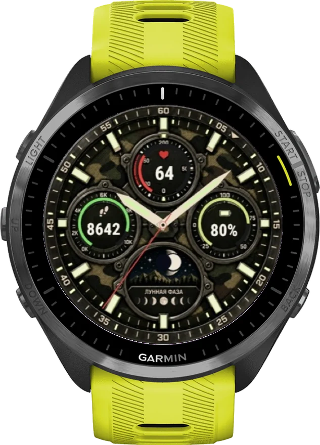 Циферблат ЛУНА-ПОЛЕ на Garmin Forerunner 965