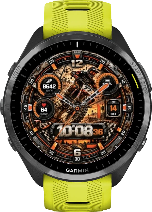 Циферблат МОТОКРОСС на Garmin Forerunner 965