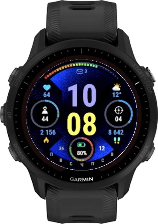 Циферблат СПЕКТР на Garmin Forerunner 955 / 955 Solar