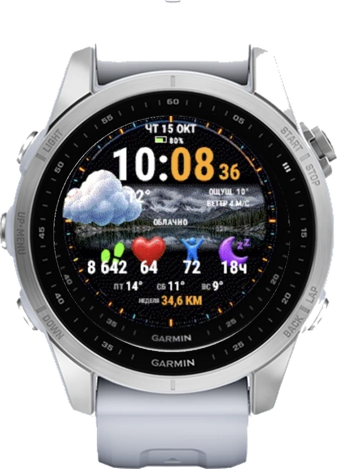 Циферблат ОКНО на Garmin fēnix 7S 42mm