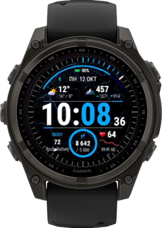 Циферблат Outdoor на Garmin fēnix 8 Solar 47mm