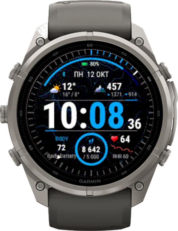 Циферблат Outdoor на Garmin fēnix 9 Pro Solar 51mm