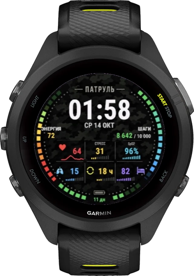 Циферблат ПАТРУЛЬ на Garmin Forerunner 265S