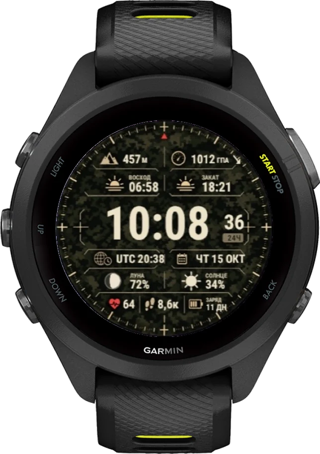 Циферблат РУБЕЖ на Garmin Forerunner 265S