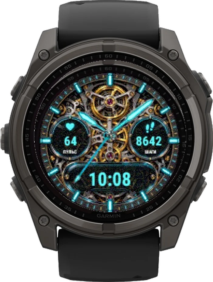 Циферблат СКЕЛЕТОН на Garmin fēnix 8 Solar 51mm