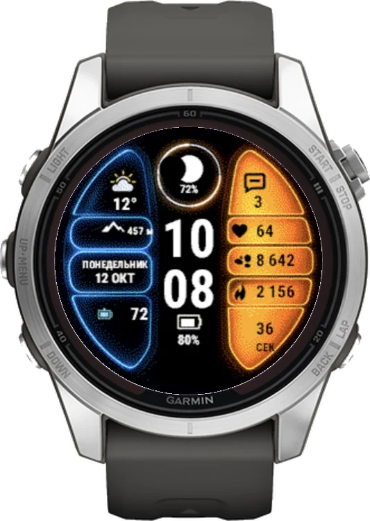 Циферблат СПЛИТ на Garmin fēnix 7S Pro 42mm