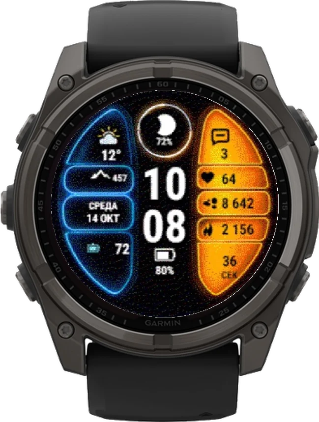 Циферблат СПЛИТ на Garmin fēnix 8 Solar 51mm