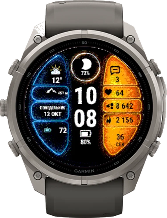 Циферблат СПЛИТ на Garmin fēnix 9 Pro Solar 51mm