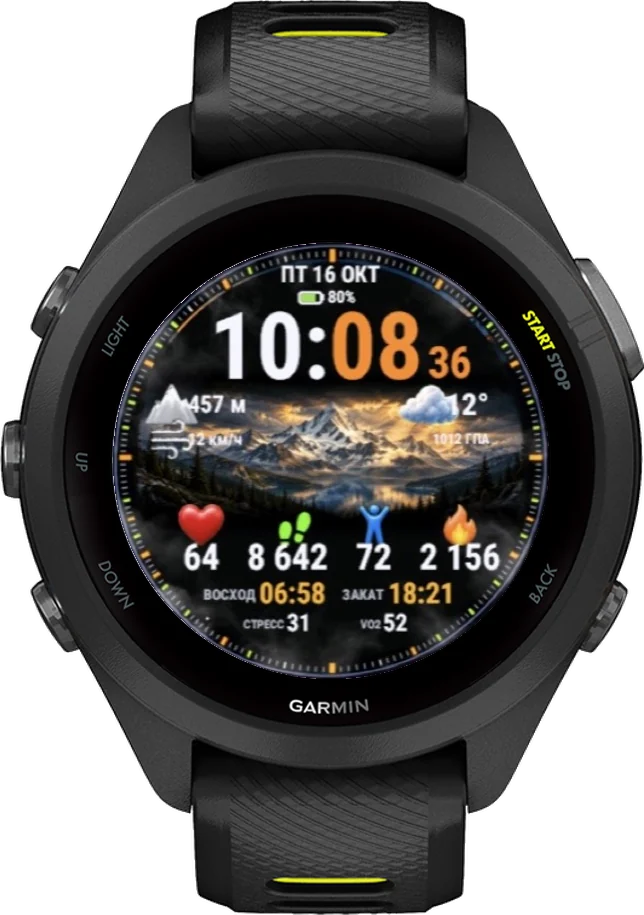 Циферблат СТИХИЯ на Garmin Forerunner 265S