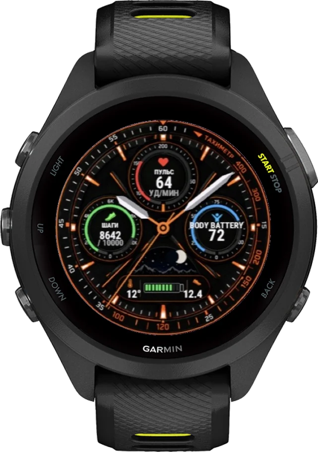 Циферблат ТАХИМЕТР на Garmin Forerunner 265S