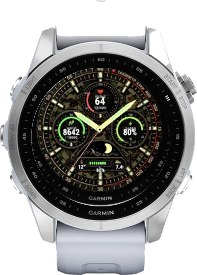 Циферблат ТАХИМЕТР-ХАКИ на Garmin fēnix 7S 42mm