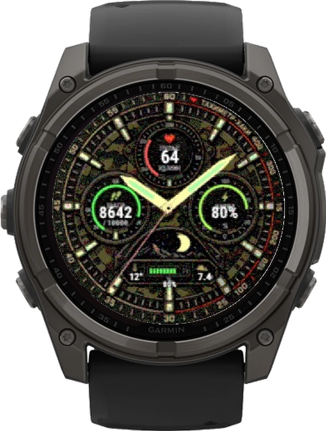 Циферблат ТАХИМЕТР-ХАКИ на Garmin fēnix 8 Solar 51mm