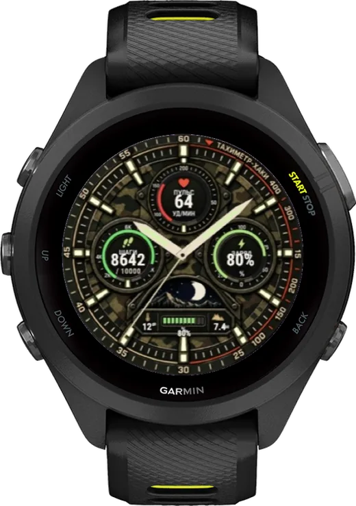 Циферблат ТАХИМЕТР-ХАКИ для Garmin Forerunner 265S