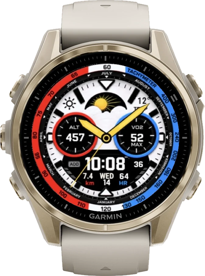 Циферблат ТАХИМЕТР-ТРИКОЛОР на Garmin fēnix 8 43mm