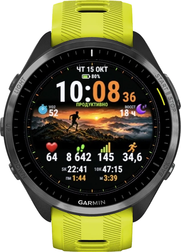 Циферблат ТЕМП на Garmin Forerunner 965