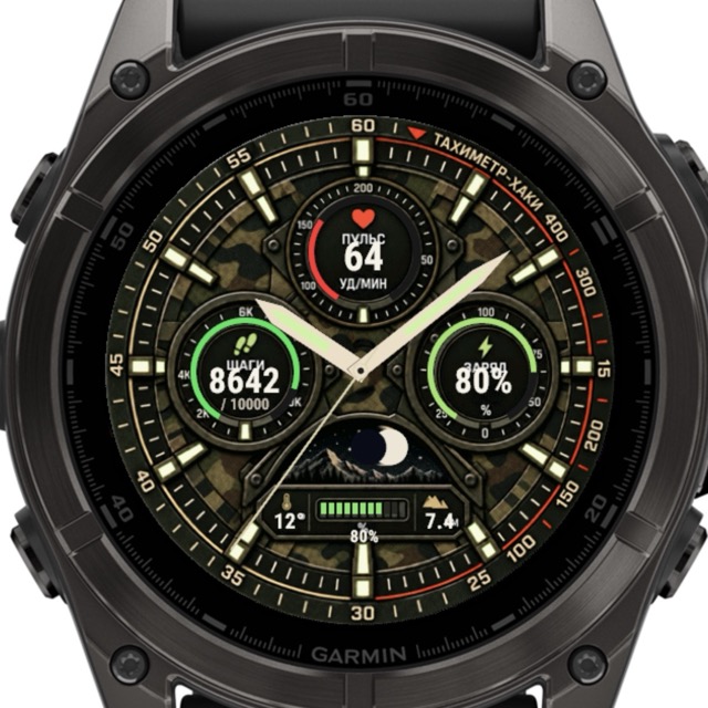 Циферблат ТАХИМЕТР-ХАКИ для Garmin